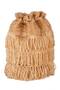 Tassel Hand Embellished Fringe Bucket Bag in Blush - 2