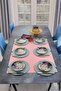 6-Person Alvina Series Stackable 6 Piece Luxury Cake Dinner Plate Set