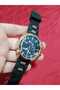Men's Wrist Watch - Black Silicone Cord Rose Round Case 6046 - 4