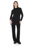 Stand Collar Viscose Tunic and Trousers Set-Black - 7