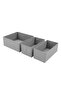 3-Piece Gray Drawer Organizer Set - Multi-Purpose Cabinet Box Set - 4