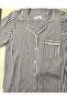 -24653- Front Open Pink Striped Pajama Set- - 2