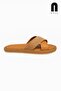 Daily Women's Nut Straw Cross Band Soft Stitched Sole Lightweight Summer Comfortable Slippers 065 - 7