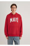 Logo Printed Hooded Red Sweatshirt067149-86417 - 4