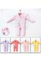 Baby Girl Rabbit Printed Front Button Seasonal Combed Cotton Pajamas Sleeping Bag, Baby Rompers 3-24 Months - 4