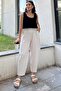 Stone Imported Muslin Fabric, Elastic Waist, Comfortable Fit Trousers with Pockets - Suitable for Hijab