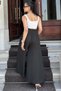 Women's Black Elastic Waist, Pockets, Wide Legs, Loose Crepe Trousers - Suitable for Hijab - 6