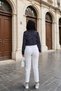 Ecru, Slim Fit Cut, Pocket Detail, Classic Trousers - 2