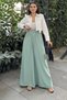 Mint Elastic Waist, Pocket, Spanish / Wide Leg Special Fabric, Comfortable Fit Trousers - Suitable for Hijab