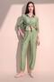 Women's Khaki Linen Quality Fabric, Side Pocket, Elastic Leg Safari Pants - 5