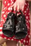 Daily Women's Black Sandals with Adjustable Buckle, Stitching Detail, Velcro and Serrated Sole Band 59527 - 5