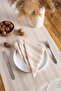 Bohemian |   2-Piece Brown Striped Linen Napkin Set 40 X 40 cm - 3