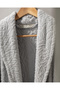 Bernay 100% cotton jacquard unisex bathrobe - grey - natural collection - 4