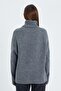 6907 Women's Ribbed Detailed Knitwear Sweater Anthracite - 8