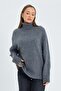 6907 Women's Ribbed Detailed Knitwear Sweater Anthracite - 3