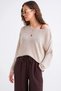 6933 Women's Boat Neck Slim Seasonal Knitwear Sweater Stone
