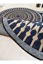 Tan, Non-Slip Base 3-Piece Round Bathroom Rug, Bath Mat (100X100-60X60-40X60 cm) - 6