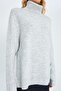 6907 Women's Ribbed Detailed Knit Sweater Gray - 4