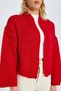 6904 Women's Wide Sleeve Detailed Knitwear Cardigan Red - 4