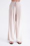 4681 Women's Tie-Up Double Pleated Palazzo Wide Leg Pants Stone - 4