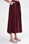 4633 Women's Side Pocket Piece Skirt Claret Red - 5