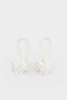 Women's White Floral Dangle Earrings F0889Axns