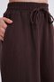 4286 Women's Wide Leg Elastic Waist Muslin Palazzo Pants Brown - 6