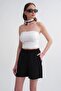 4548 Women's Elastic Waist Muslin Shorts Black