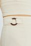 4565 Women's Slit Hem Linen Skirt with Buckle Detail Natural - 5