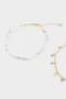 Women's 2-Piece Pearl Gold Anklet F6910Axns - 3