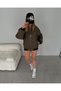 Unisex Haki Bomber Ceket - 5