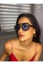 Vehla Leopard Pattern Blue Color Trend Glasses Sunglasses Colored Glass New Season Large Glasses - 5
