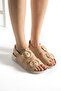 Mia Beige Sport Gold Buckle Women's Sandals - 3