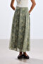 Pastel Green Floral Patterned Chiffon Skirt - 4