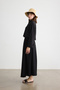 Black Stitched Detail Cotton Linen Shirt - 6