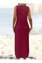 Women's Skirt Oval Sleeveless Viscose Midi Length Dress - 8