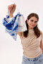 Sky Blue Patterned Scarf Estascarf - 5