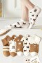 5 Pairs of Cotton Teddy Bear Patterned Women's Booties Socks Ankle Length Summer Socks Set