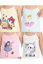 Girls' Singlet Boxer 4-Piece Set Cotton Underwear with Cartoon Pattern - 4 Sets of Singlet Panties Set - 3