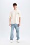 100% Cotton Oversize Wide Fit Crew Neck Back Printed Short Sleeve T-Shirt C7166Ax25Sm - 2