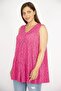 Women's Fujya Large Size Perforated Fabric Front A Pleated Blouse 65n36615 - 3
