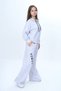 Girl's 100% Cotton Hooded Zippered 2 Thread Bottom & Top Tracksuit Set-309 - 2