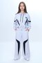 Girl's 100% Cotton Garnished Hooded Zippered Oversize Bottom & Top Trend Tracksuit Set-315 - 4