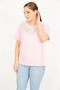 Women's Pink Plus Size Cotton Fabric Collar Glitter Detailed Blouse 65n35927 - 4