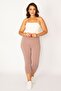 Women's Large Size Powder Cotton Fabric Leggings Capri 65n34124 - 7