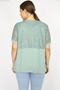 Women's Green Large Size Lace Detailed V-Neck Tunic 65n36610 - 5