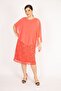 Women's Pomegranate Large Size Chiffon Cape Lined Lace Dress 65n36065 - 3