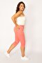 Women's Large Size Dusty Rose Lycra 5 Pocket Denim Capri 65n34116 - 4