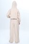 Girl's 100% Cotton Hooded Zippered 2 Thread Bottom & Top Tracksuit Set-309 - 4