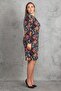 Women's Large Size Black Chain Accessories Collar Detailed Side Gathered Dress 65n19795 - 4